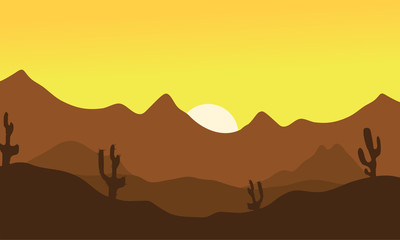 Fototapeta na wymiar Silhouette of desert