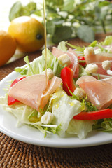生ハムのサラダ　Uncured ham on fresh salad