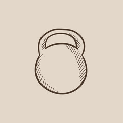 Kettlebell sketch icon.