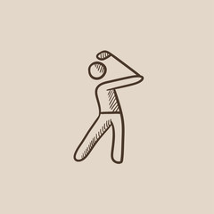 Golfer sketch icon.