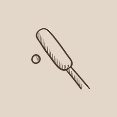 Cricket sketch icon.