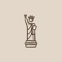 Statue of Liberty sketch icon.