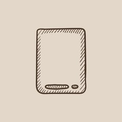 Touch screen tablet sketch icon.