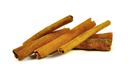 Cinnamon isolated on the white background
