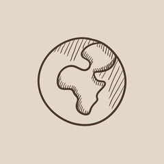 Globe sketch icon.