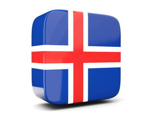 Obraz premium Square icon with flag of iceland square. 3D illustration