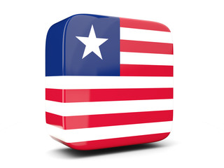 Square icon with flag of liberia square. 3D illustration