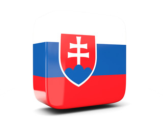 Obraz premium Square icon with flag of slovakia square. 3D illustration