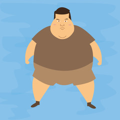 man obese obesity fat belly not healthy overweight character illustration