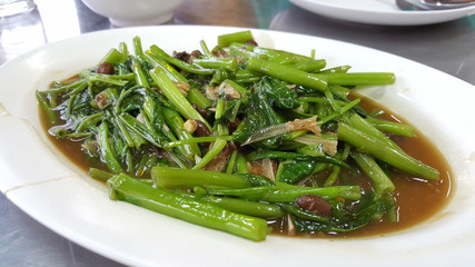 Stir fried morning glory