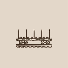 Cargo wagon sketch icon.