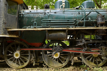 Naklejka premium Old steam locomotive metal