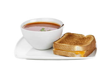  egg sandwich and tomato soup