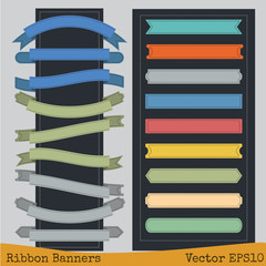 Ribbon banners stitching concept.