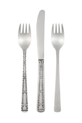 Knife and forks isolated on white background