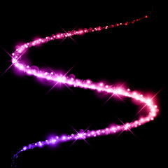 Vector neon star dust glittering sparkles wave