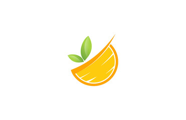 abstract fruits orange vector logo