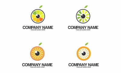Set of fruit eye icons