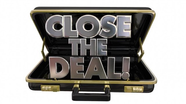 Close the Deal Briefcase 3d Words Sales Success