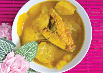 Yellow curry fish with pineapple Thai ,Thai southern Style Food