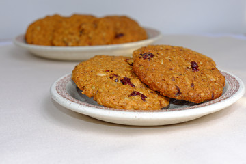 Homemade oatmeal cookies dried cranberries