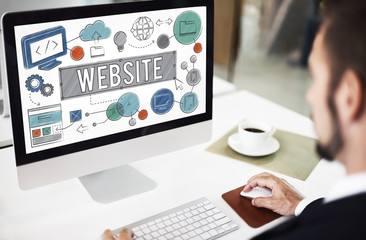 Website Homepage Global Communication Technology Concept