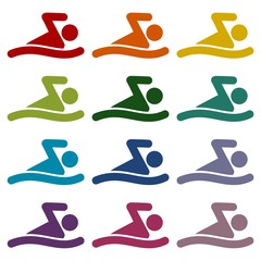 Swim icons set