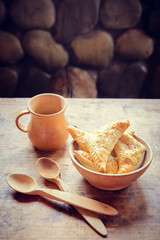 Bowl of freshly baked homemade pastry