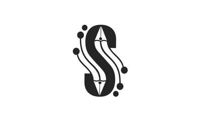 logo design elements of stationery with pens and pencils and growth with phon and other elements by wodeol 99