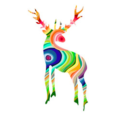 Colorful deer illustration