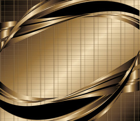 Gold background overlap dimension vector illustration message board for text and message design modern website
