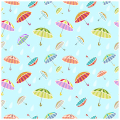 Seamless vector pattern. Colored umbrella 