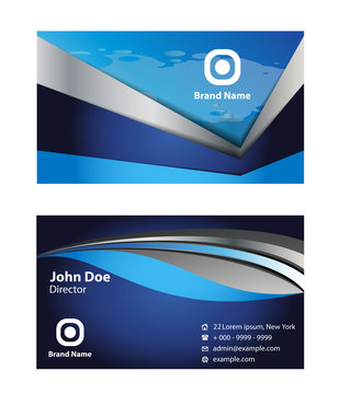 Blue business card template
