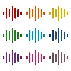 Audio wave icons set 