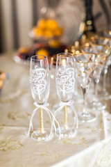 decorated glass of champagne