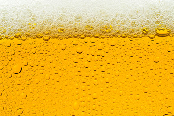 Bubble of beer in glass