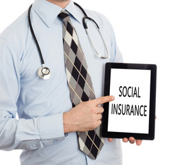 Doctor holding tablet - Social insurance