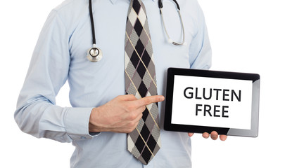 Doctor holding tablet - Gluten free