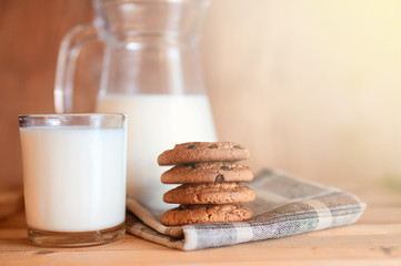 milk with chocolate biscuits cereals