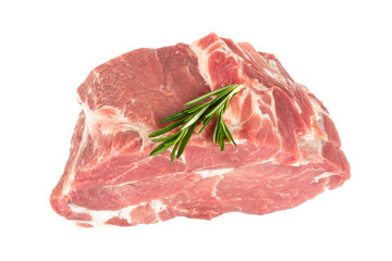 raw pork neck isolated on white