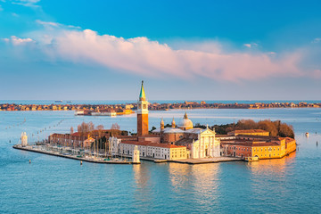 Naklejka premium Aerial view at San Giorgio Maggiore island, Venice, Italy