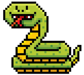 Vector Illustration of Cartoon Snake - Pixel design