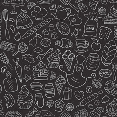 Hand drawn Bakery Seamless Pattern