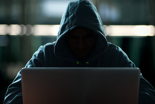 Hacker In Front Of His Computer