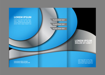 modern tri-fold template for advertising concept brochure in blue
