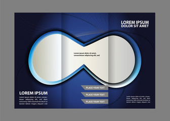 brochure design template waves tri-fold

