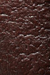 Close-up macro photograph of chocolate cake texture
