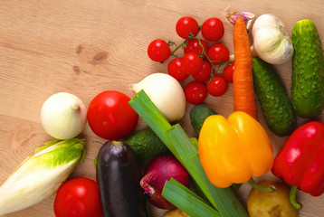 Fresh autumn vegetables on a white background