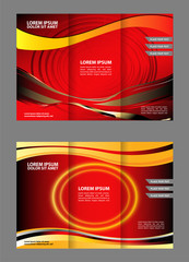 Fototapeta premium Vector empty tri-fold brochure print template design, trifold booklet or flyer 