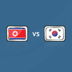 Flag of North Korea and South Korea.